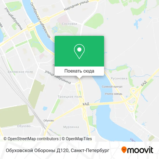 Карта Обуховской Обороны Д120