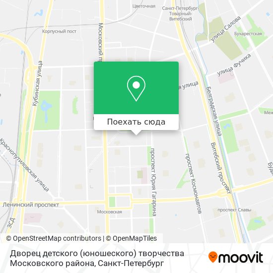 Карта Дворец детского (юношеского) творчества Московского района