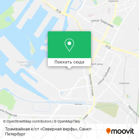 Карта Трамвайная к / ст «Северная верфь»