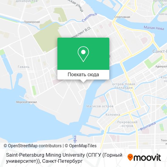 Карта Saint-Petersburg Mining University (СПГУ (Горный университет))