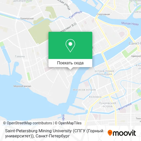 Карта Saint-Petersburg Mining University (СПГУ (Горный университет))