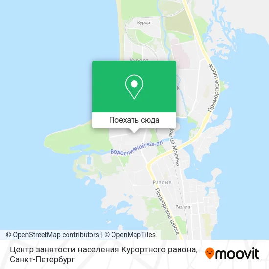 Карта Центр занятости населения Курортного района