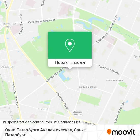 Карта Окна Петербурга Академическая