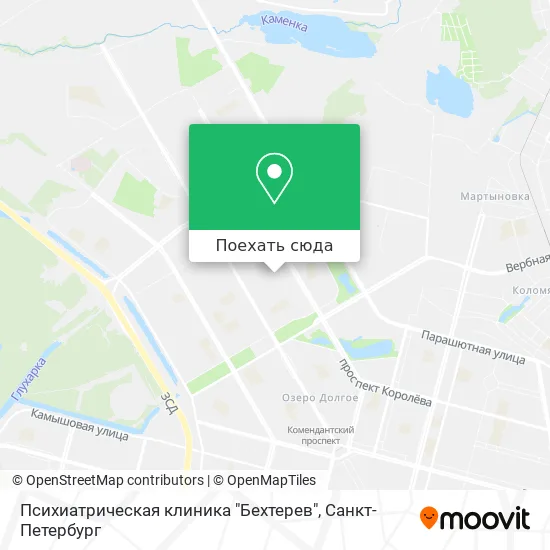 Карта Психиатрическая клиника "Бехтерев"