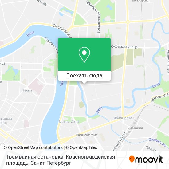 Карта Трамвайная остановка. Красногвардейская площадь