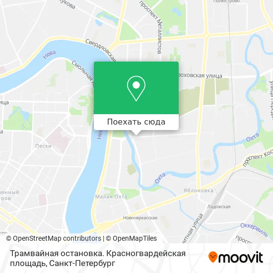 Карта Трамвайная остановка. Красногвардейская площадь