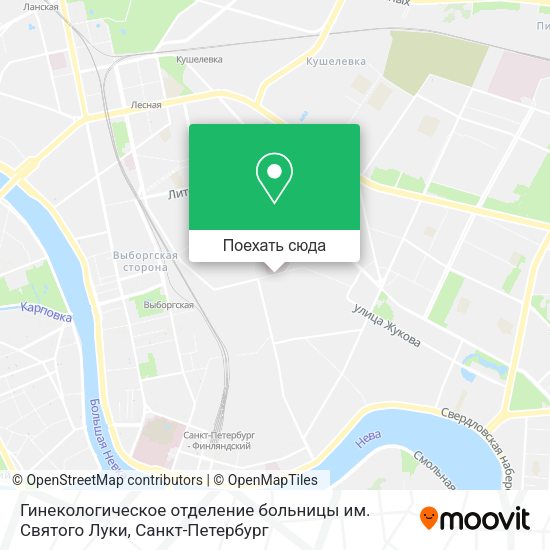 Карта Гинекологическое отделение больницы им. Святого Луки