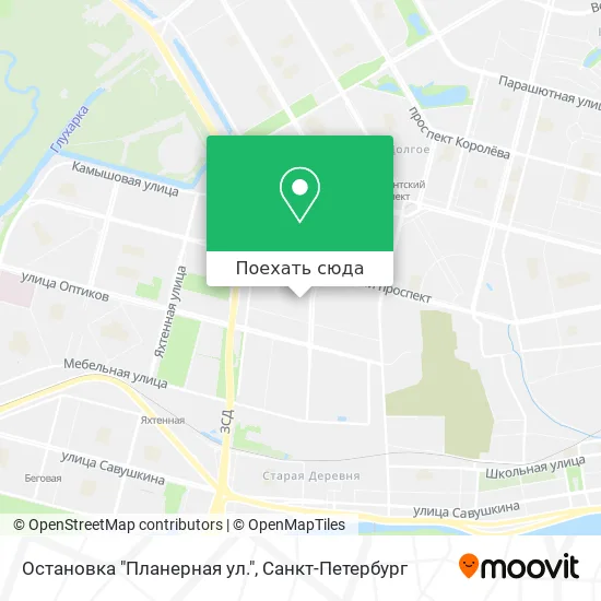 Карта Остановка "Планерная ул."