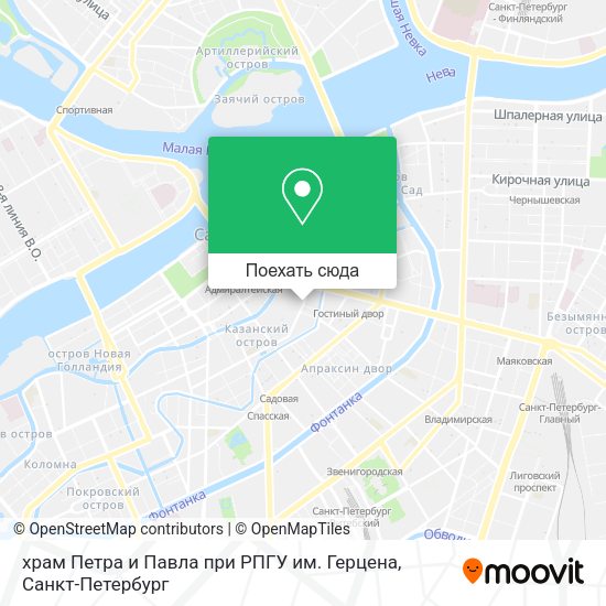 Карта храм Петра и Павла при РПГУ им. Герцена