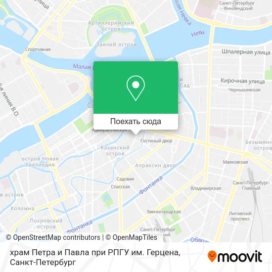 Карта храм Петра и Павла при РПГУ им. Герцена