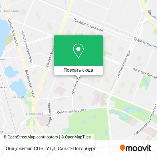 Карта Общежитие СПБГУТД