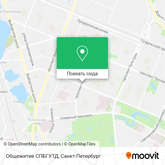 Карта Общежитие СПБГУТД