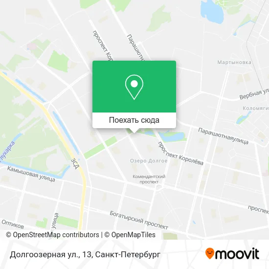 Карта Долгоозерная ул., 13