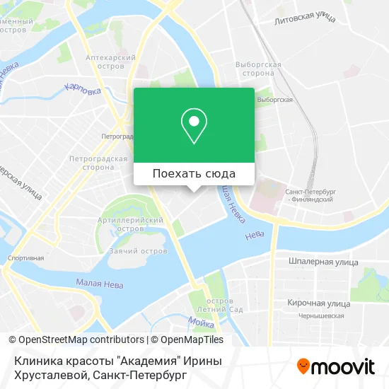 Карта Клиника красоты "Академия" Ирины Хрусталевой