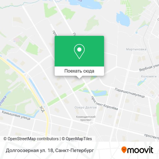 Карта Долгоозерная ул. 18