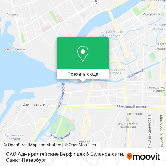 Карта ОАО Адмиралтейские Верфи цех 6 Буланов-сити