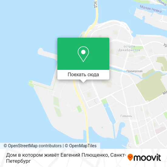 Карта Дом в котором живёт Евгений Плющенко