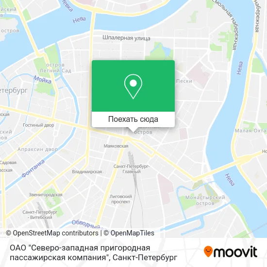 Карта ОАО "Северо-западная пригородная пассажирская компания"