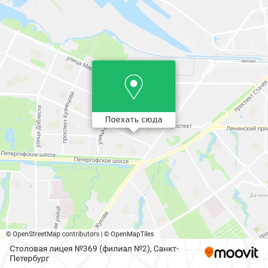 Карта Столовая лицея №369 (филиал №2)