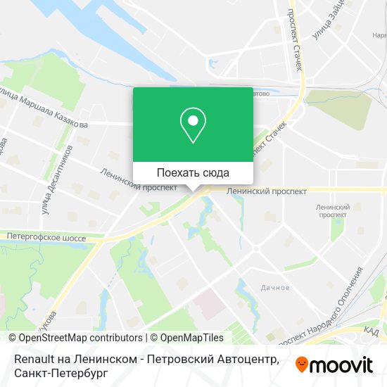 Карта Renault на Ленинском - Петровский Автоцентр
