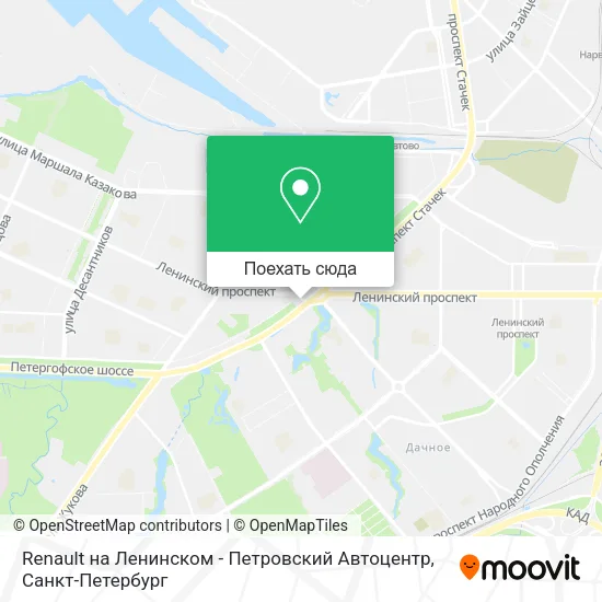 Карта Renault на Ленинском - Петровский Автоцентр