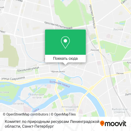 Карта Комитет по природным ресурсам Ленинградской области
