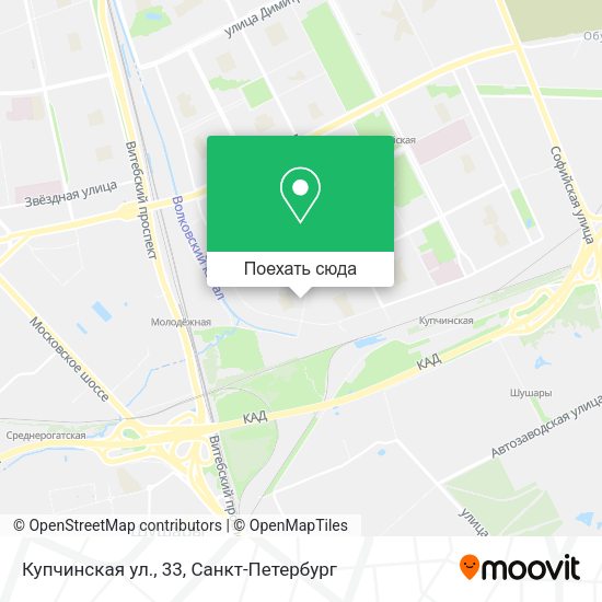 Карта Купчинская ул., 33