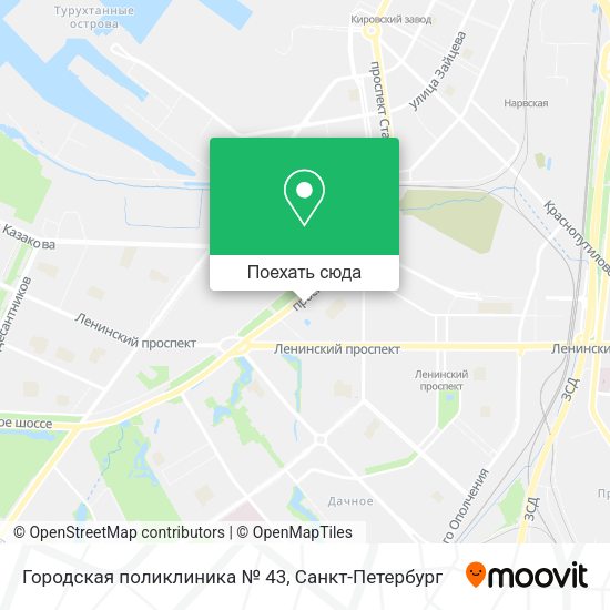 Карта Городская поликлиника № 43