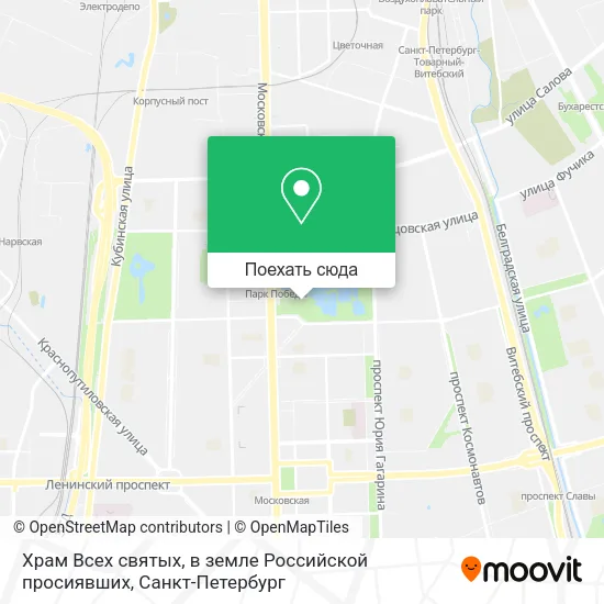 Карта Храм Всех святых, в земле Российской просиявших
