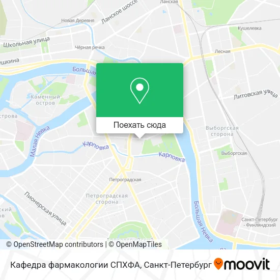Карта Кафедра фармакологии СПХФА