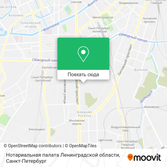 Карта Нотариальная палата Ленинградской области