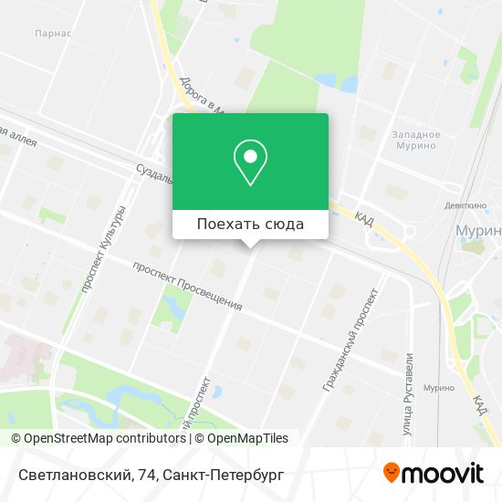 Карта Светлановский, 74