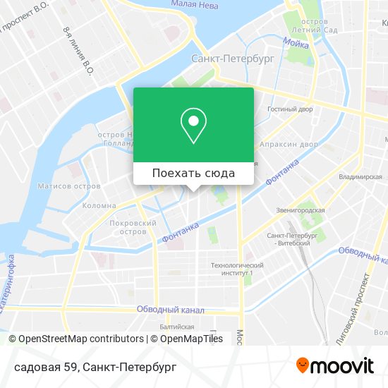 Карта садовая улица санкт петербург
