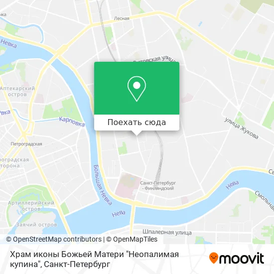 Карта Храм иконы Божьей Матери "Неопалимая купина"