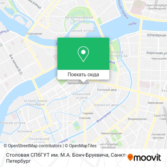 Карта Столовая СПбГУТ им. М.А. Бонч-Бруевича