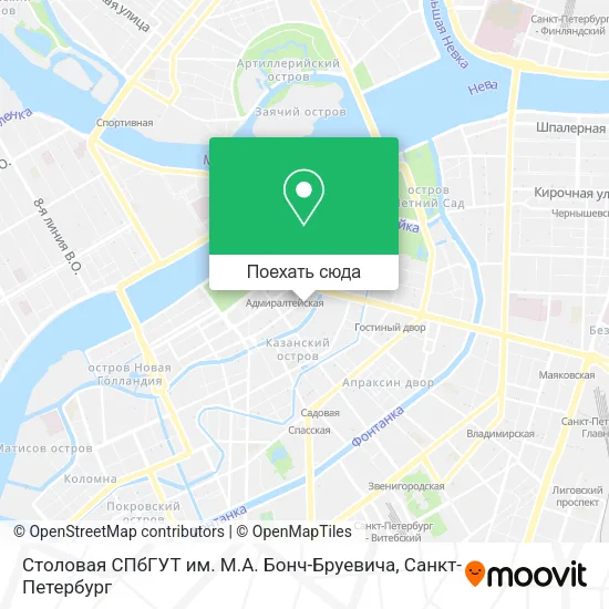 Карта Столовая СПбГУТ им. М.А. Бонч-Бруевича