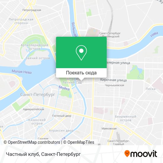 Карта Частный клуб