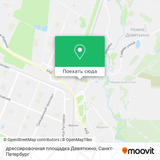 Карта дрессировочная площадка Девяткино