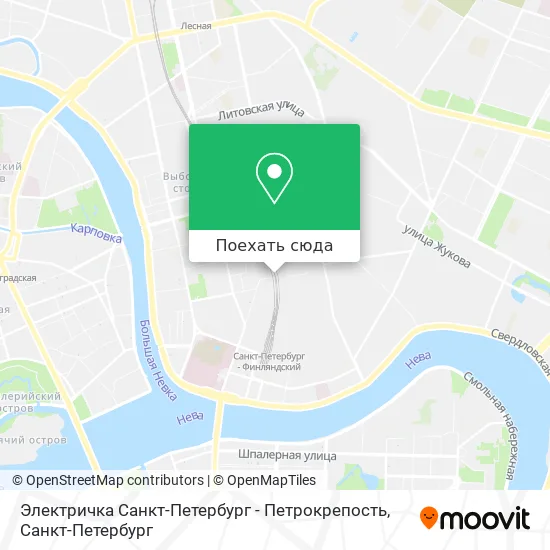 Карта Электричка Санкт-Петербург - Петрокрепость