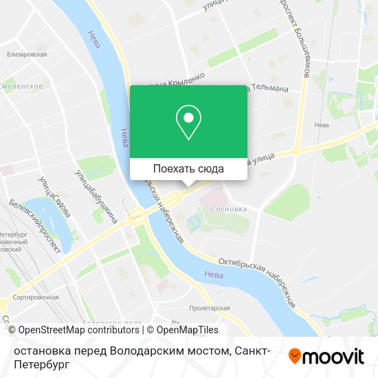 Карта остановка перед Володарским мостом