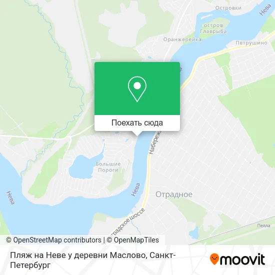 Карта Пляж на Неве у деревни Маслово
