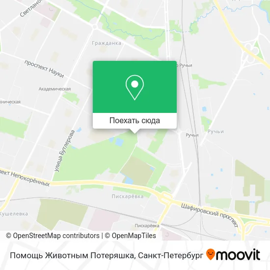 Карта Помощь Животным Потеряшка
