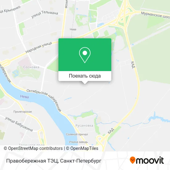 Карта Правобережная ТЭЦ