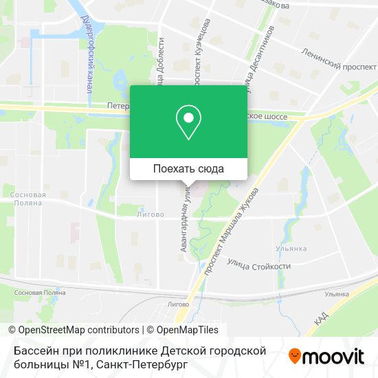 Карта Бассейн при поликлинике Детской городской больницы №1