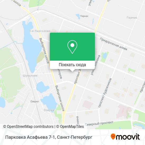 Карта Парковка Асафьева 7-1