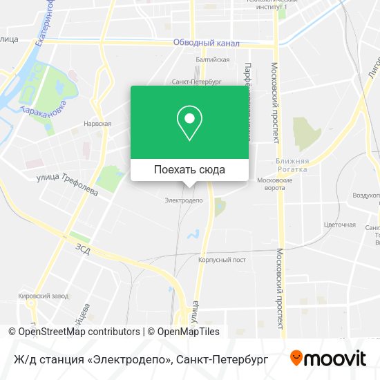 Карта Ж/д станция «Электродепо»