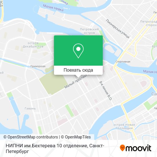 Карта НИПНИ им.Бехтерева 10 отделение