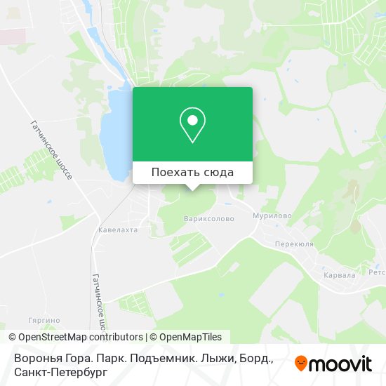Карта Воронья Гора. Парк. Подъемник. Лыжи, Борд.