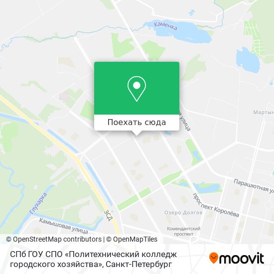 Карта СПб ГОУ СПО «Политехнический
колледж городского хозяйства»