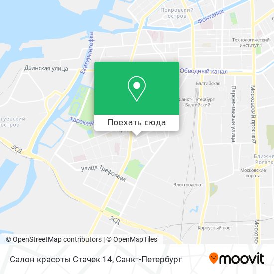 Карта Салон красоты Стачек 14